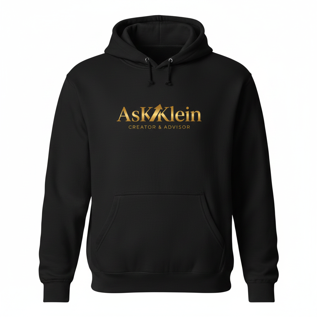 AsK Klein Black Hoodie Gold Logo
